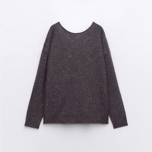 Zara Charcoal Sparkle Scoop Neck Sweater
